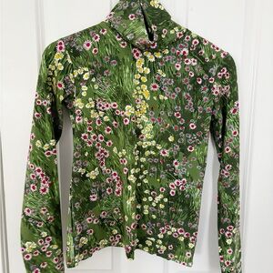 Nooworks Green Floral Long Sleeve Top